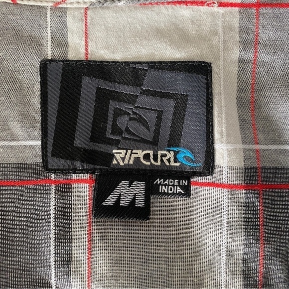 RIP CURL Plaid Button Down Collared Shirt Men M Medium - Picture 8 of 9